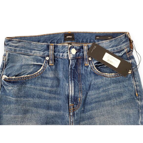 NWT EDWIN Averi Pretender Distressed Flare Jeans Size 26 Vintage Wash Denim USA - Picture 4 of 6